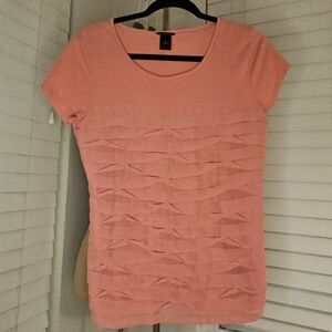 Ann Taylor Corral Ruched Cap Sleeve Blouse